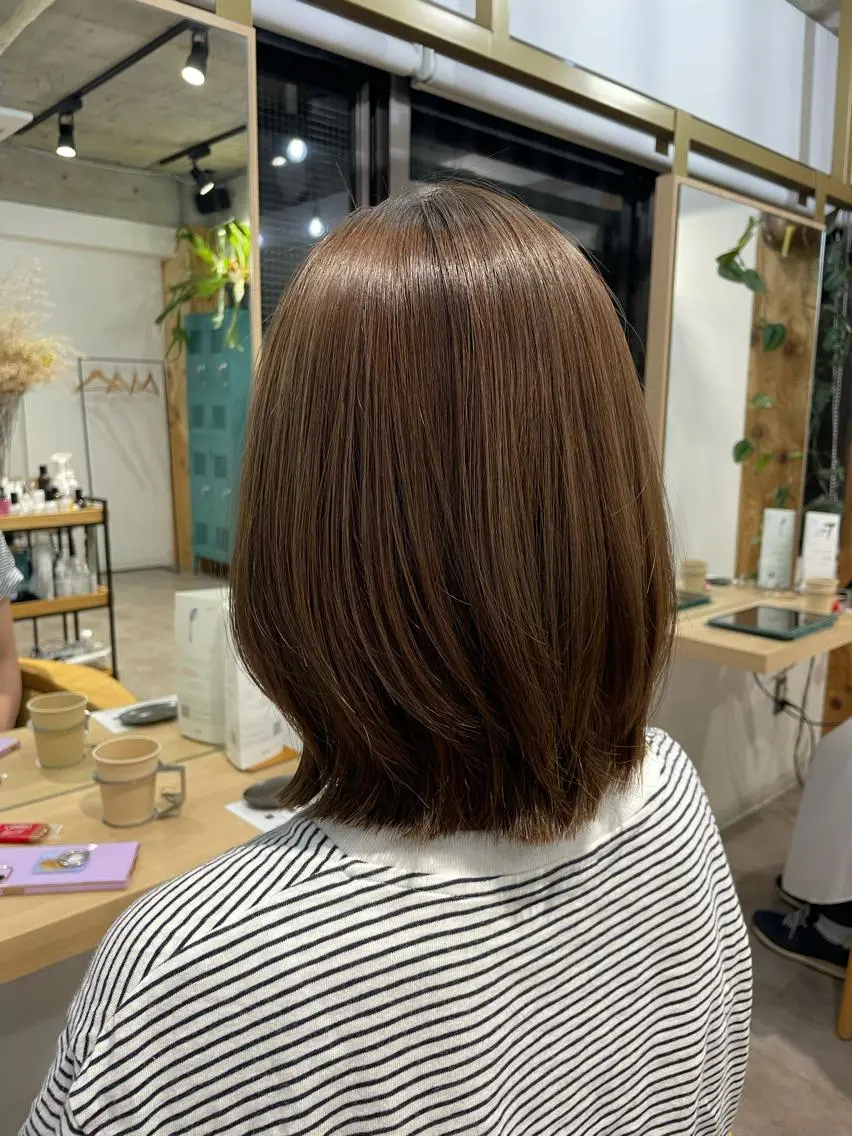 ショート カラー ボブ くびれヘア レイヤーカット 外ハネヘア AMANE🌼 ハヤシサオリのヘアスタイル