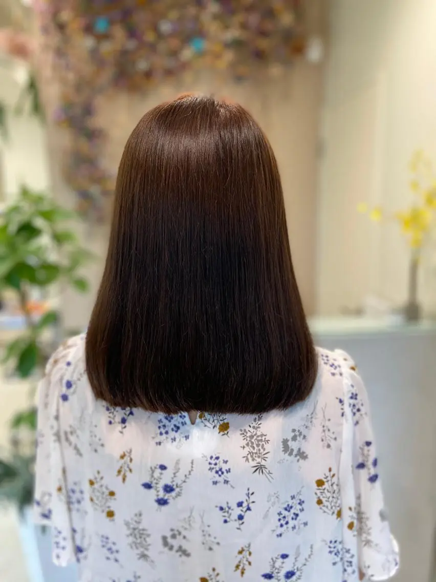 ミディアム カラー ブラウンカラー ナチュラルブラウン ボブ/インナーカラー /眉毛/Miyuのヘアスタイル