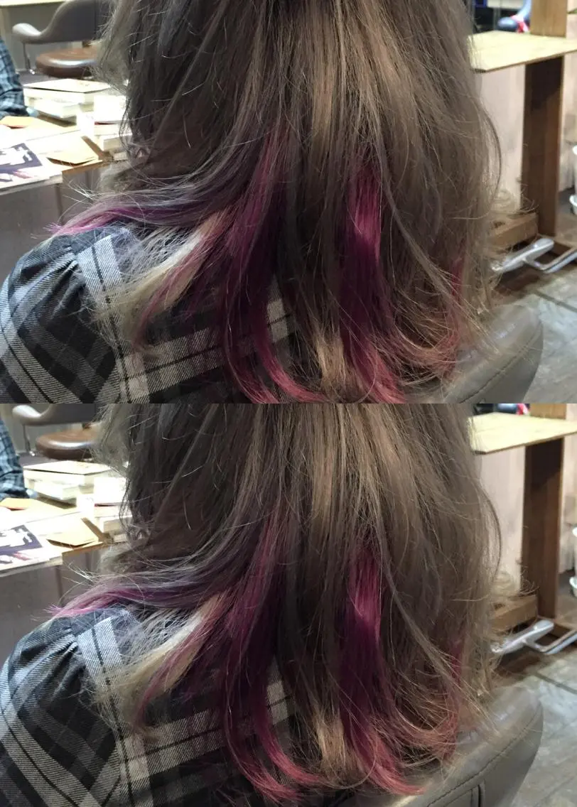セミロング カラー アッシュ ベージュカラー ピンクカラー 原宿サロン代表 デザインカラー伊藤卓のヘアスタイル