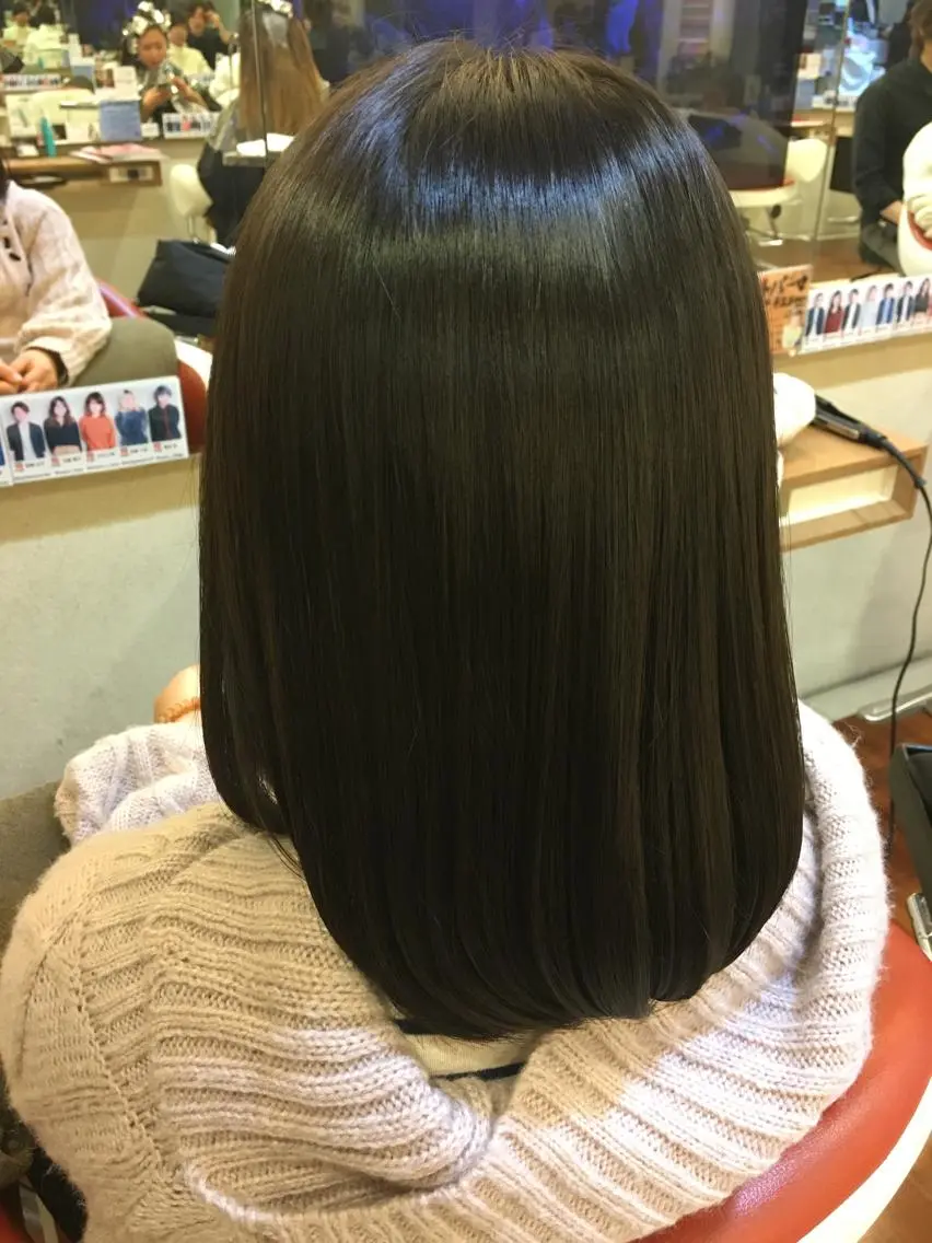 ミディアム パーマ カット 縮毛矯正 トリートメント ナチュラルスタイル/ 透明感カラー/比嘉のヘアスタイル