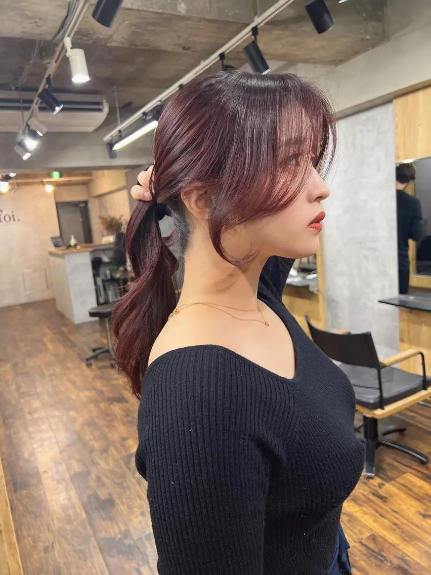 セミロング カラー パーマ ヘアアレンジ メンズ キッズ ネイル マツエク・マツパ アイブロウ レイヤー/顔周り 韓国ヘア森田和貴のヘアスタイル