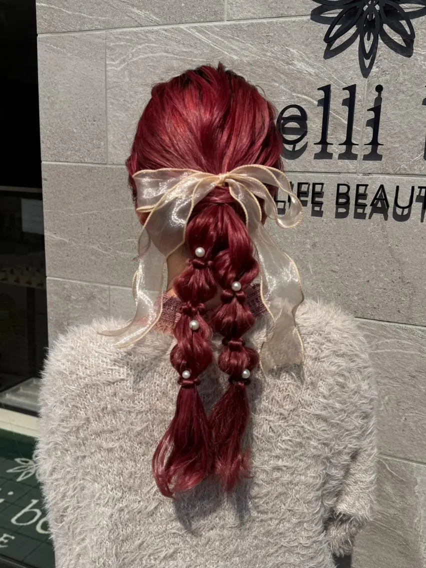 ロング ヘアアレンジ 結婚式・ブライダル デート 暖色/透明感カラー 🎀 mizukiのヘアスタイル