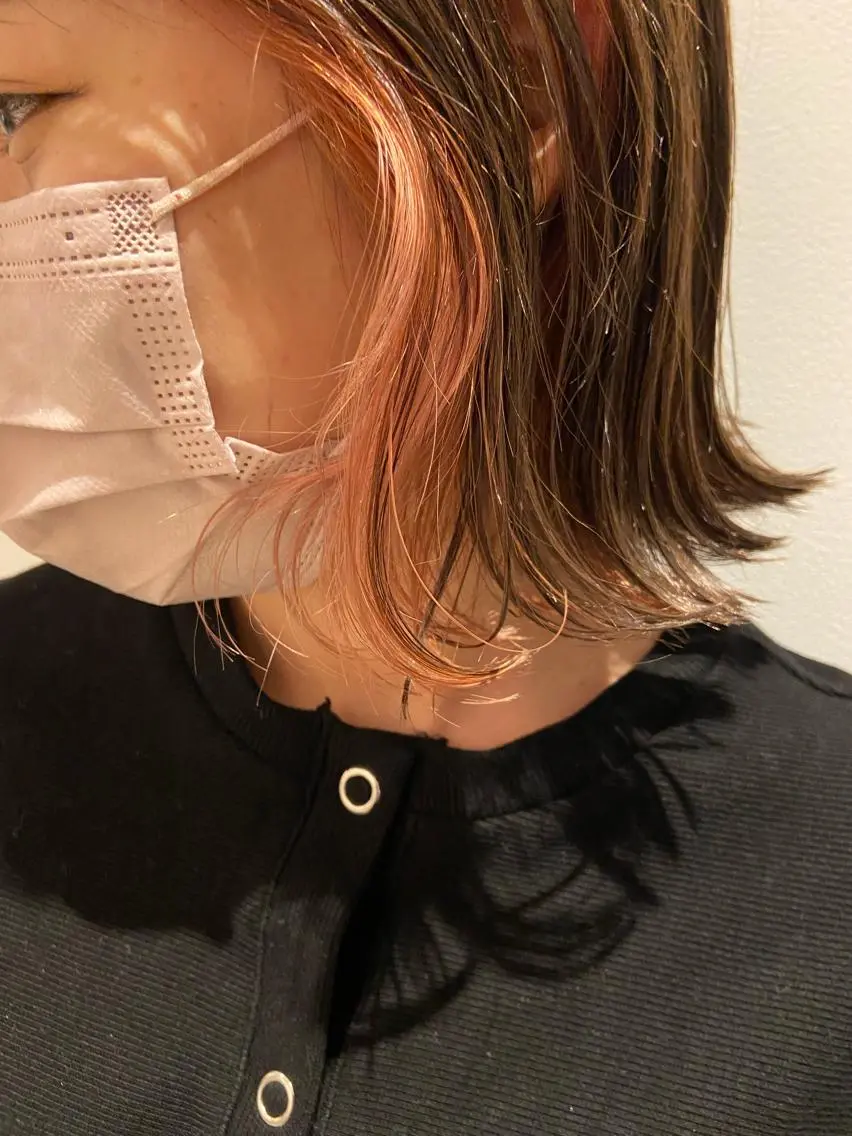 カラー ブリーチ カット ヘアカラー トリートメント ボブ/透明感カラー 🧸YUI❤️のヘアスタイル