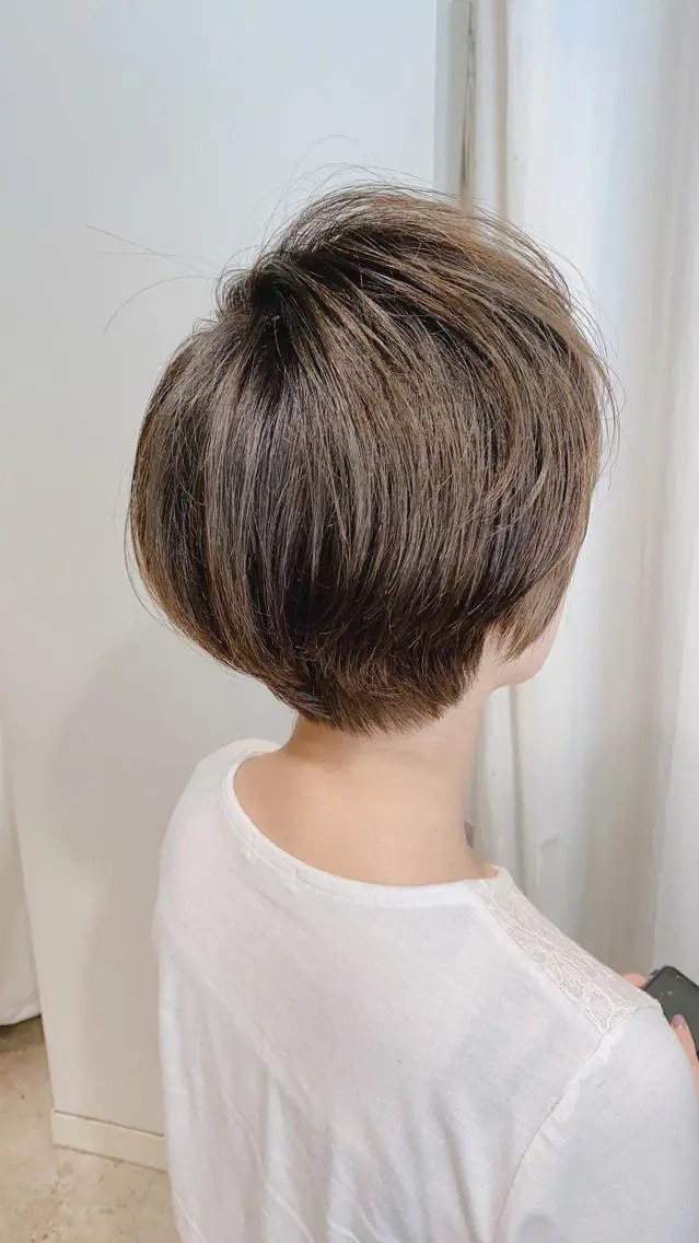 ショート ショートボブ ベリーショート ボブ ハイライト ショートヘア メンズツイスパ ショートフクヤマシンのヘアスタイル