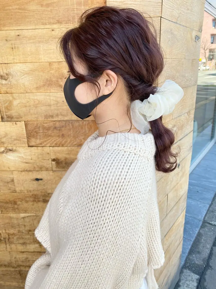 ロング カラー ヘアアレンジ ピンクカラー 🌼 アユカのヘアスタイル