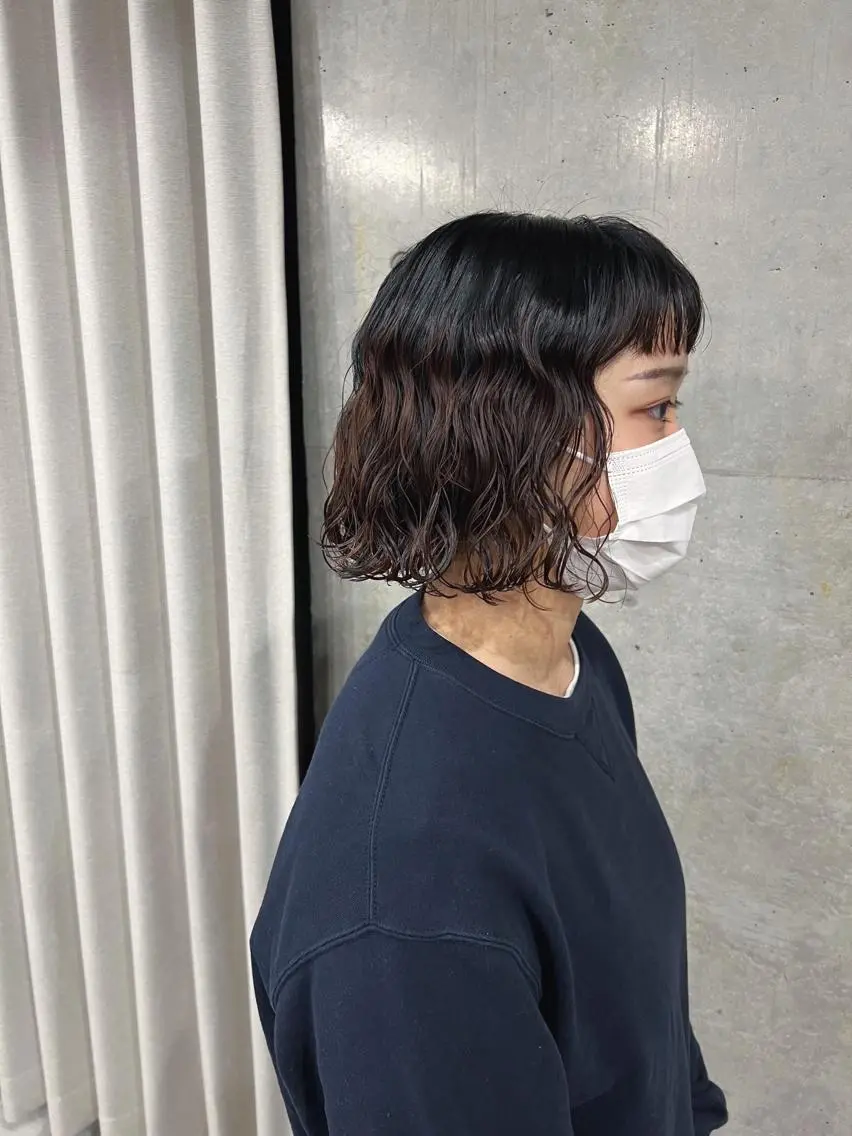 パーマ カット パーマ トリートメント ボブパーマコテ巻き風 パーマNo1深江秀平のヘアスタイル