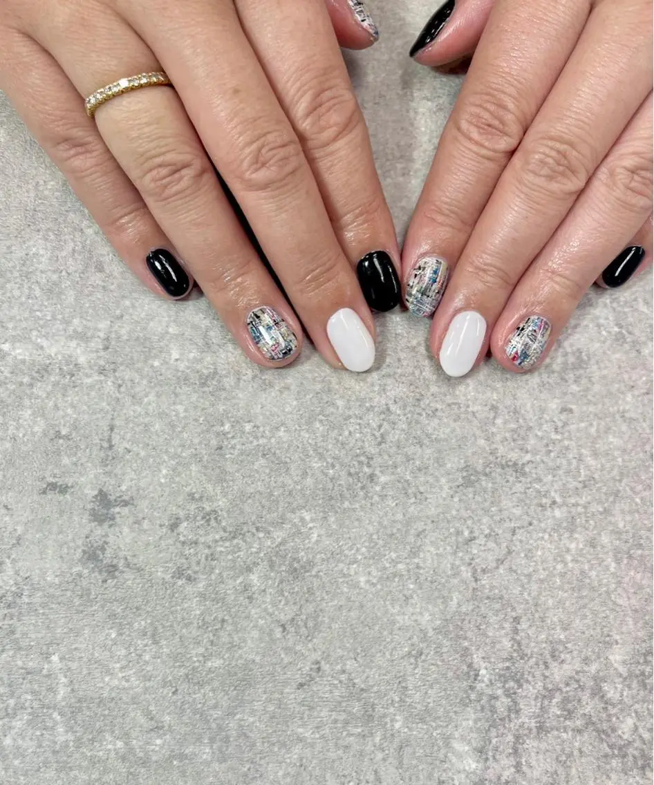 ネイル ツイードネイル 冬ネイル FASTNAIL PLUS 新宿店のネイルデザイン