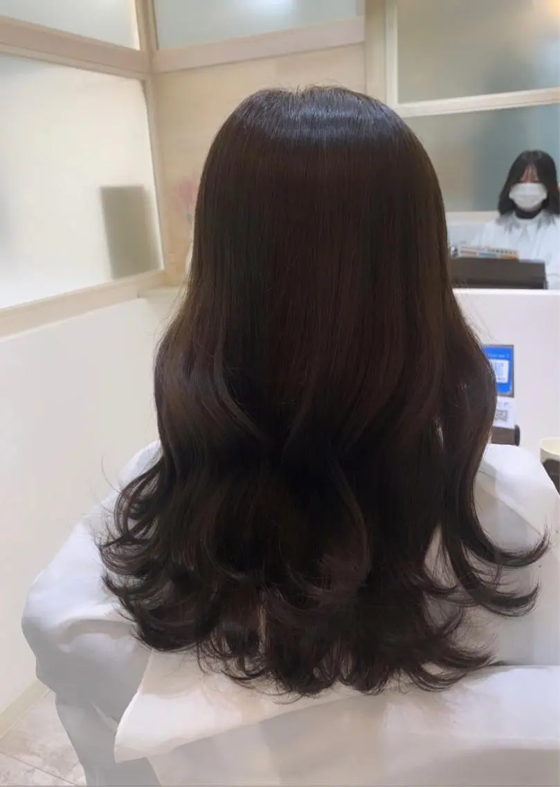 ロング 垢抜け 雰囲気アップ ふにゅう ののかのヘアスタイル