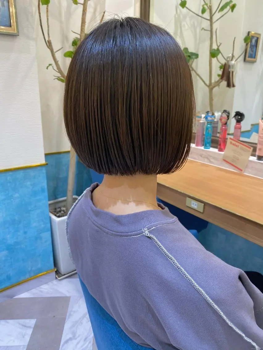 ショート ボブ カット 縮毛矯正 レイヤーと顔まわり 大好き❣️関口拓馬のヘアスタイル