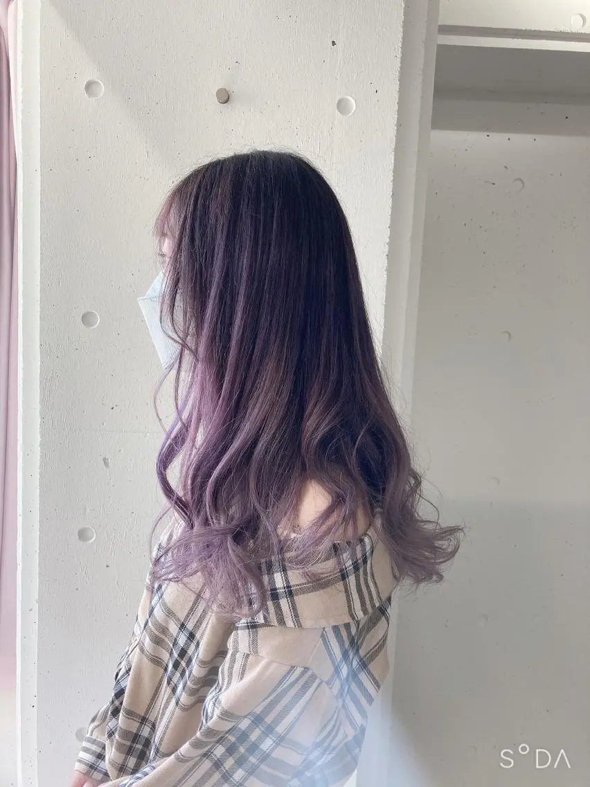 ロング カラー バレイヤージュ ピンクカラー ピンクパープル パープルカラー レイヤーカット 🦄💒💓齎藤 七海子🦄💒💓の眉毛・アイブロウイメージ
