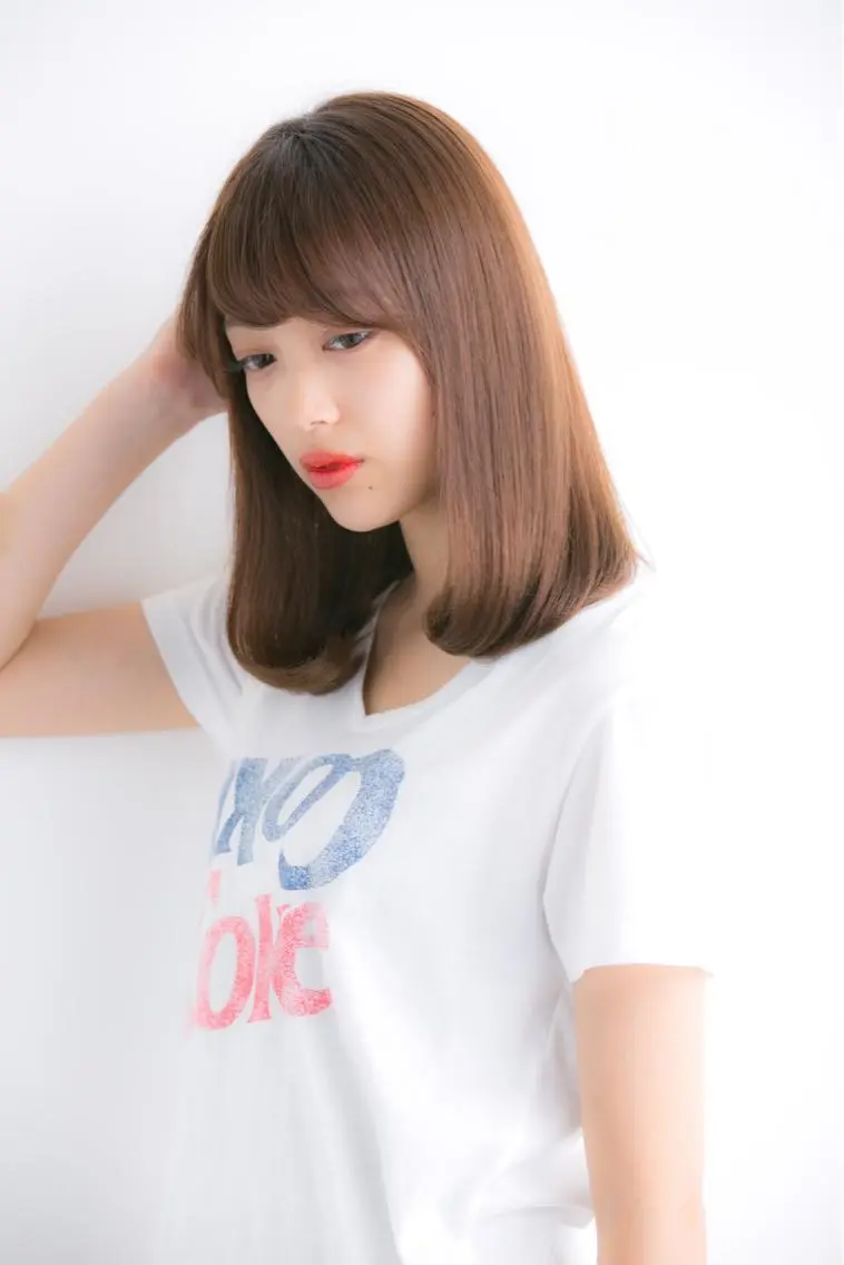 ミディアム コテ巻き風パーマ💛 池袋のヘアスタイル