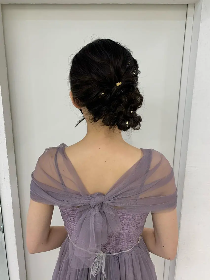 セミロング 卒業式ヘアセット🎀 ヘアアレンジのヘアスタイル