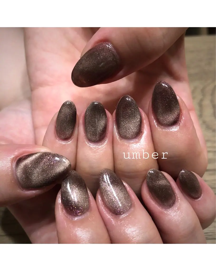 ネイル ブラウン クリアネイル フットネイル フレンチネイル グラデーション ハンドネイル umber 三茶1分のネイルデザイン
