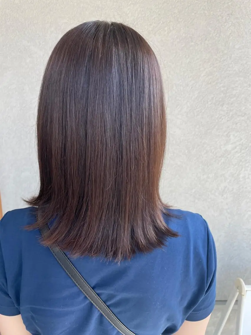 ミディアム カラー タケウチ サトミのヘアスタイル