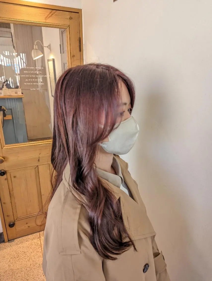 セミロング カラー ブリーチ ブラウンカラー ダブルカラー ブリーチなしカラー ピンクカラー カット ヘアカラー newi 天王寺 masakoのヘアスタイル