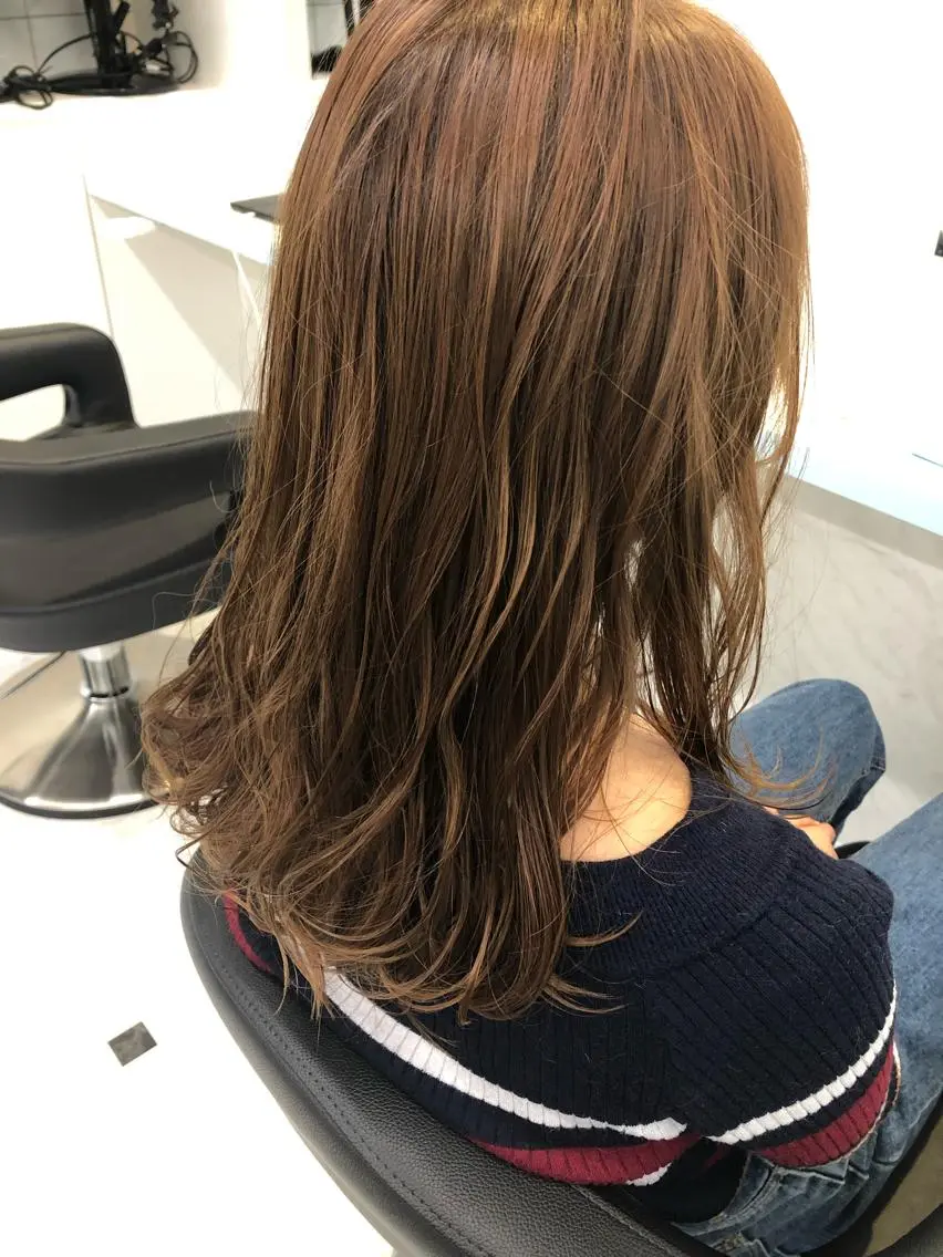 セミロング カラー ベージュカラー ピンクカラー レイヤーボブ/ボブ 仲川和人のヘアスタイル
