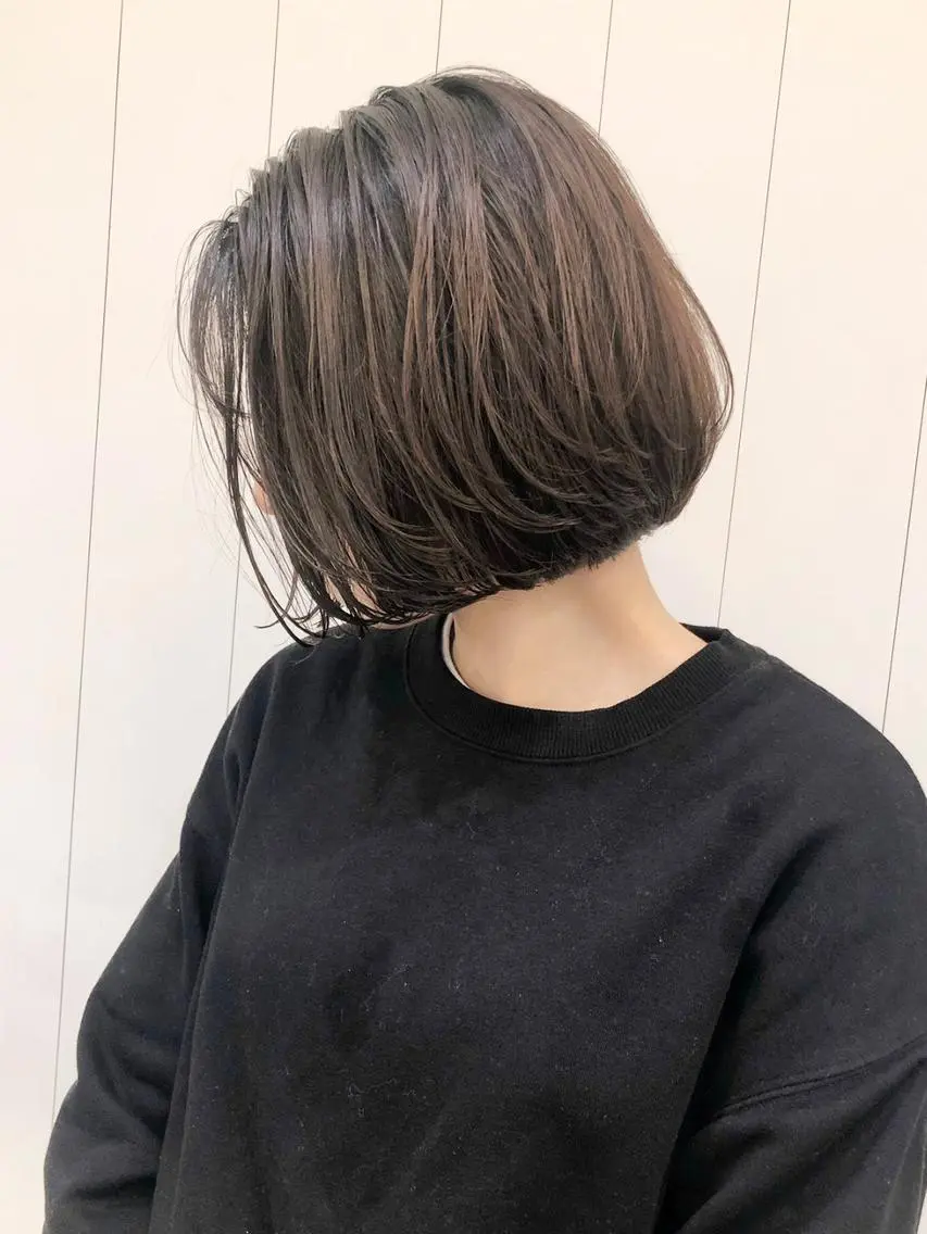 ショート カラー パーマ ヘアアレンジ グレージュ ボブ ITbyALBUM 中野店のヘアスタイル