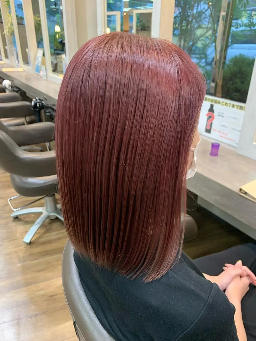 ミディアム カラー ピンクカラー ecru🕊️堀内 眞帆のヘアスタイル