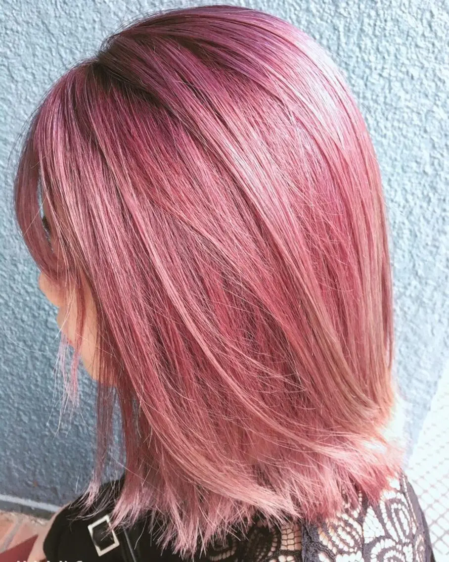 ミディアム カラー ピンクカラー パープルカラー デザインカラー✨新倉 佑奈のヘアスタイル
