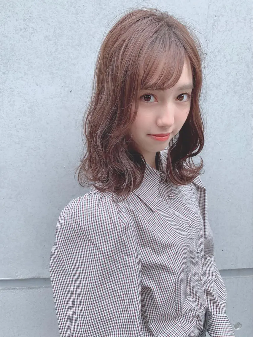 ミディアム カラー パーマ ヘアアレンジ 【公式】amble luxe池袋東口🩷のヘアスタイル