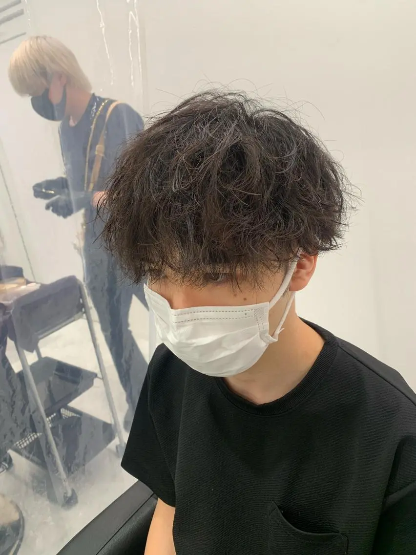 ショート カラー ヘアアレンジ メンズ カット パーマ ダブルカラー｜ なおき｜池袋美容師のヘアスタイル