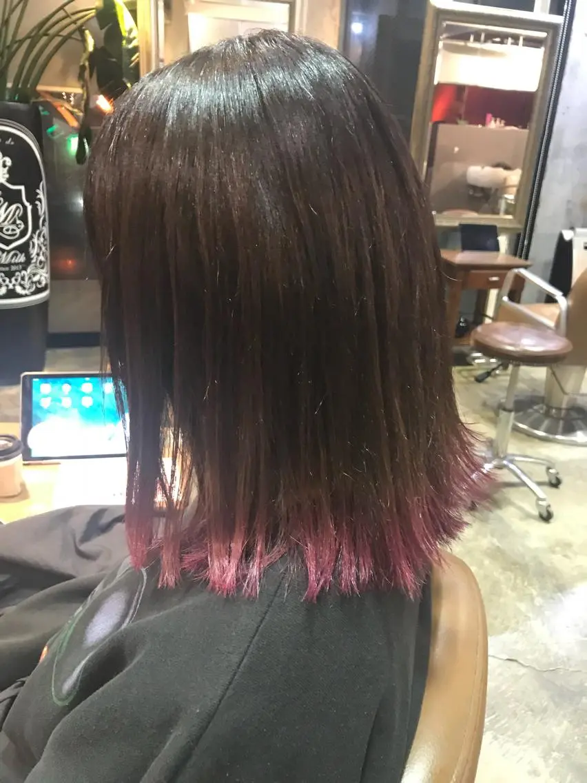 ミディアム カラー パーマ ヘアアレンジ メンズ キッズ ネイル マツエク・マツパ ピンクカラー カラーマツエク ピンク サロンドミルク 原宿のヘアスタイル
