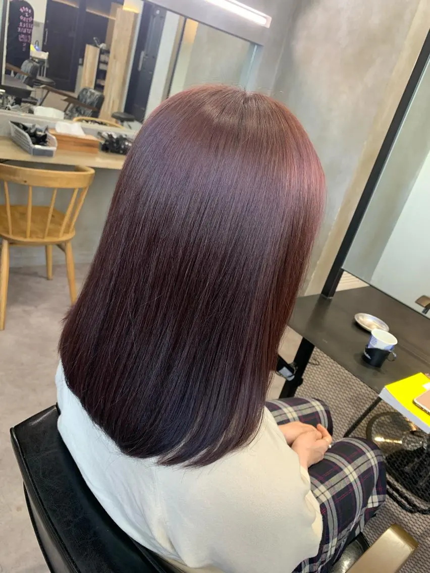 ミディアム カラー カット 縮毛矯正 トリートメント 🥀韓国ヘア🥀 宮津真菜のヘアスタイル