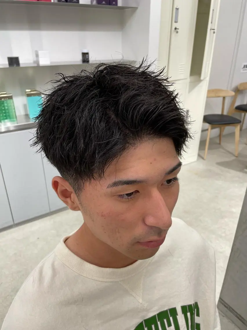 ショート パーマ メンズ メンズパーマ ツイストスパイラルパーマ スパイラルパーマ SENTA✨メンズ パーマ✨fifth栄のヘアスタイル