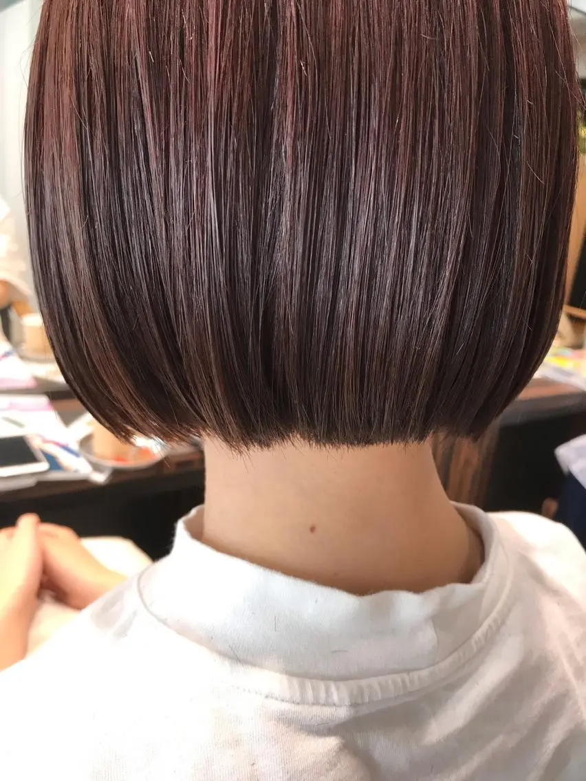 ショート カラー ボブ レイヤー/大人ボブ 渡邉【日吉美容室】のヘアスタイル