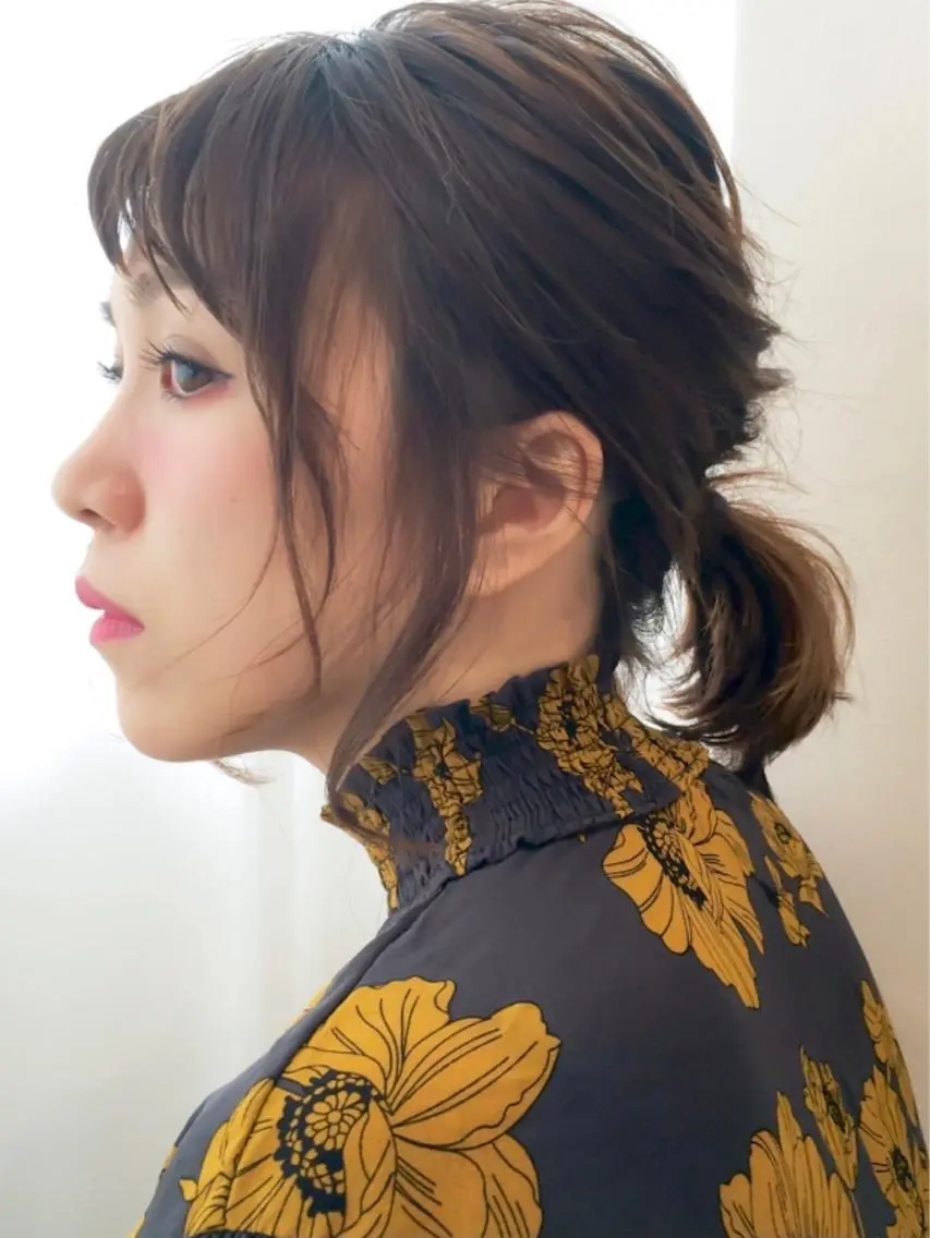 ミディアム カラー パーマ ヘアアレンジ IVY villa Suzu.のヘアスタイル