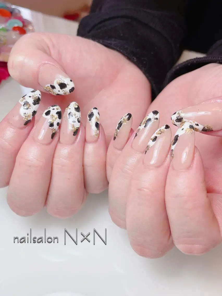 ネイル 長さ出し ジェルネイル ミラーネイル 持ち込み ニュアンスネイル nail salon N×Nのネイルデザイン