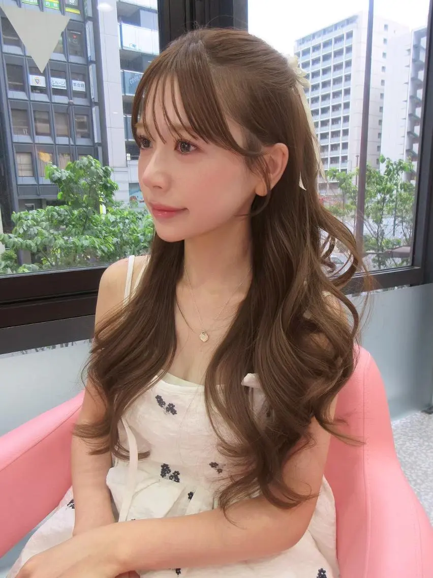 ロング カラー ロングレイヤー 透明感カラー ダブルカラー グレージュ 髪質改善 カット ヘアカラー トリートメント ヘアセット 渋谷美容室/韓国ヘア /misakiのヘアスタイル
