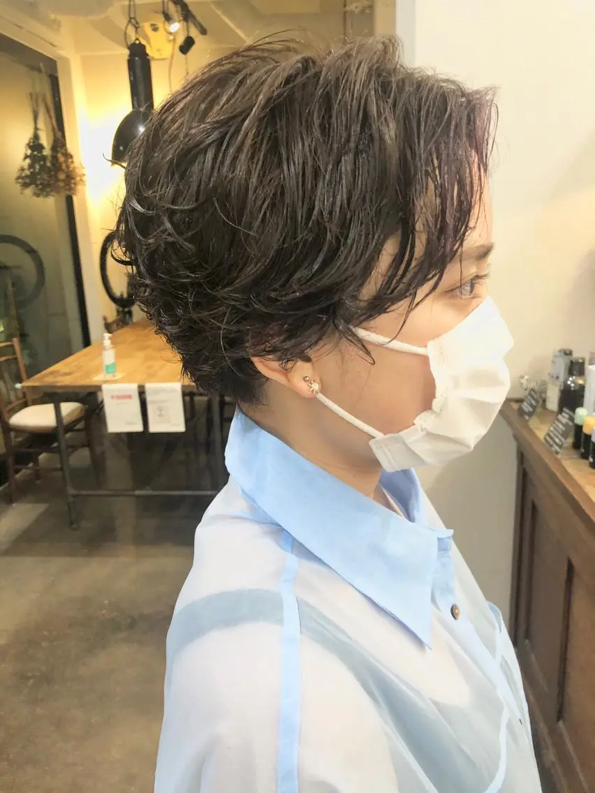 ショート パーマ ショートヘア カット パーマ 千葉 郁也のヘアスタイル