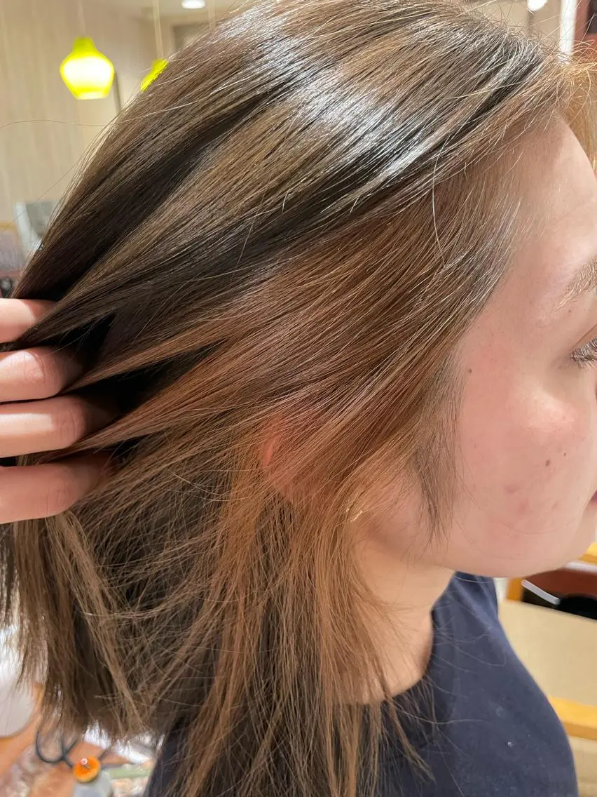 カラー ベージュカラー インナーカラー オレンジ オレンジベージュ EARTH菊名店👾 ひらのすぐるのヘアスタイル