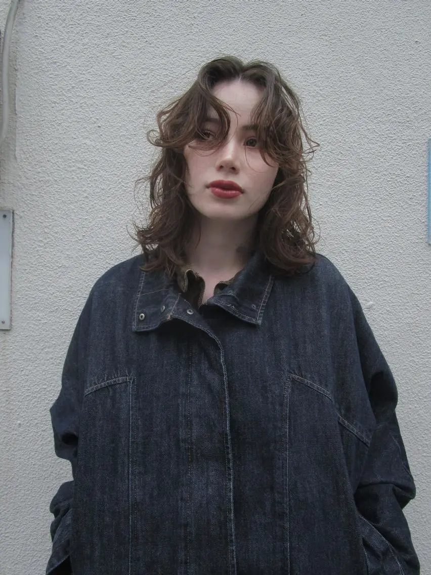 ミディアム カラー パーマ ショートボブ ミディアムパーマ アディクシーカラー ブリーチ ケアブリーチ カット ヘアカラー トリートメント CEINE OURのヘアスタイル