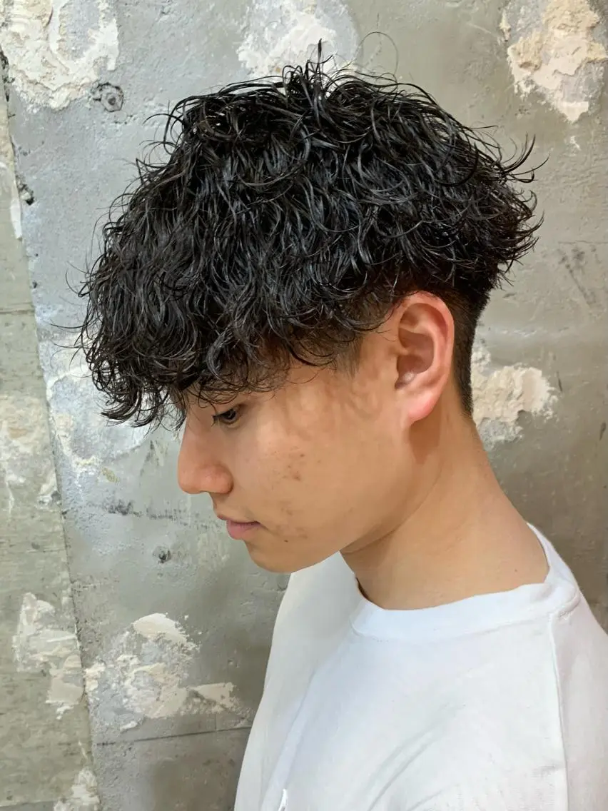 ショート カラー メンズ メンズパーマ 波巻きパーマ tension 【テンション】のヘアスタイル