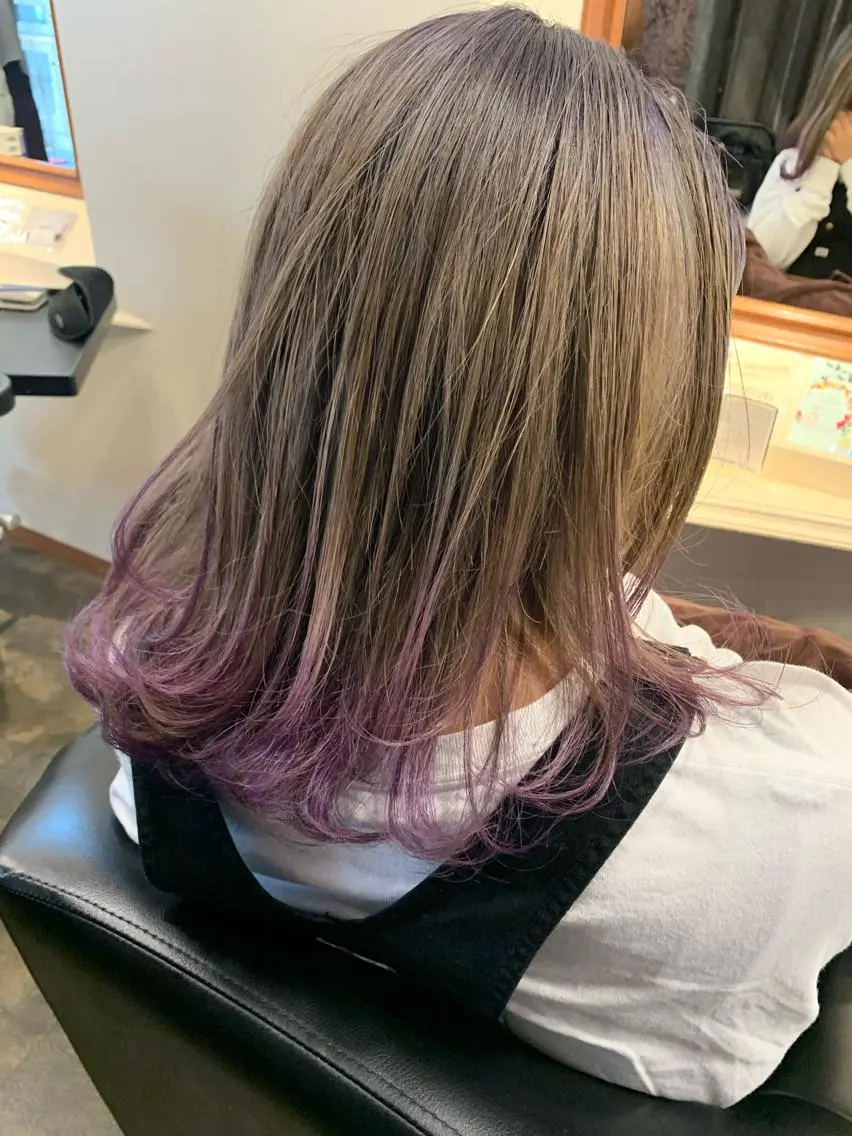 セミロング カラー ヘアカラー アルグラーテ 上原のヘアスタイル