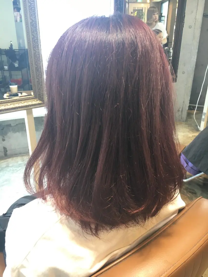 ミディアム カラー ラベンダーカラー ピンクカラー ピンクラベンダー 北條 優輝のヘアスタイル