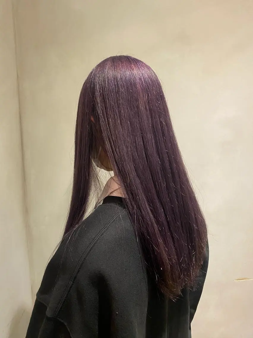 ロング カラー ラベンダーカラー パープルカラー 韓国風ヘア ヘアカラー トリートメント 🦋店長🦋 ほんさわ みずきのヘアスタイル