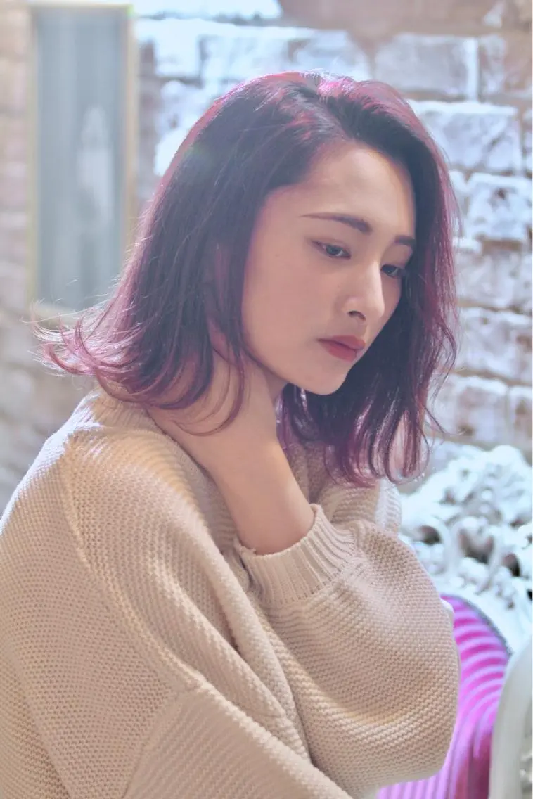 ミディアム カラー ピンクカラー 髪質改善酸性縮毛矯正 酸性ストレート◎鈴木のヘアスタイル