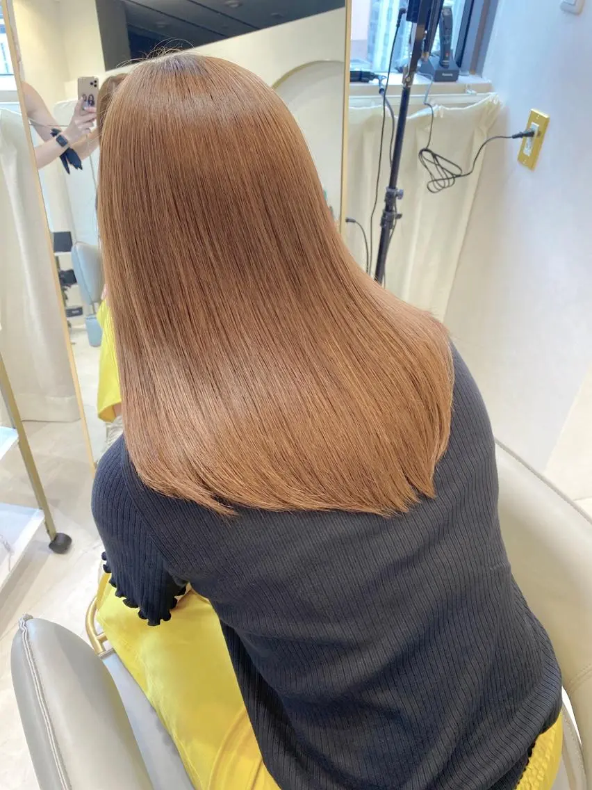 セミロング カラー ブリーチ ブリーチなしカラー ヘアカラー トリートメント 心斎橋ヘアカラー 海外ﾚｲﾔｰ/マリナのヘアスタイル