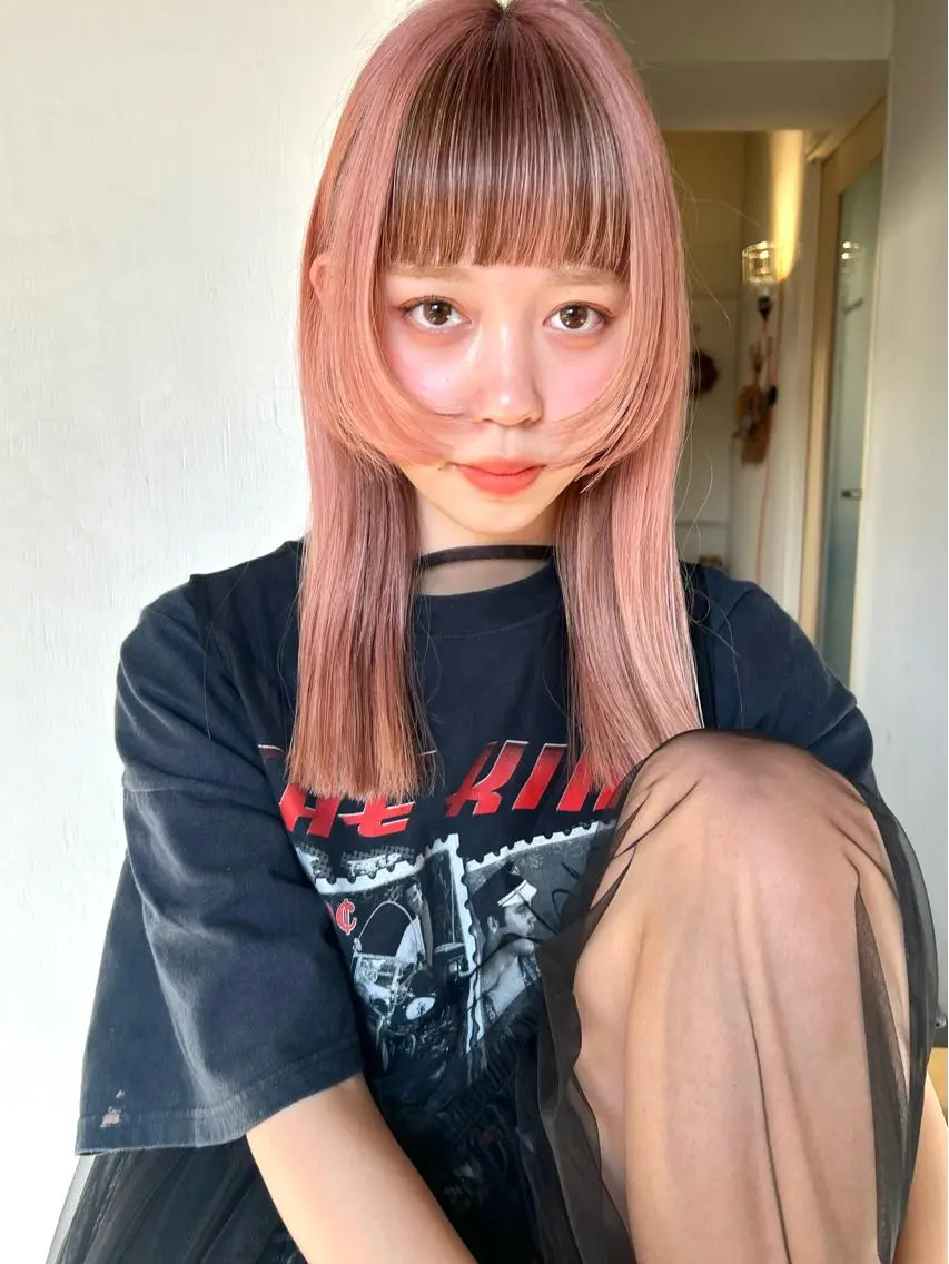ロング カラー ヘアアレンジ ハッシュレイヤー ༊*·˚ リナのヘアスタイル