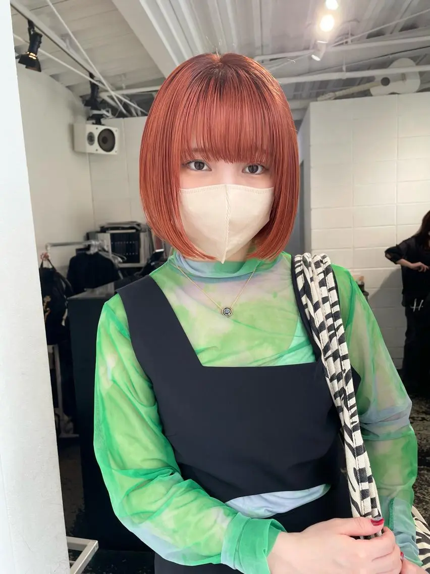 ショート カラー パーマ ヘアアレンジ メンズ キッズ ネイル マツエク・マツパ アイブロウ メンズブリーチ ブリーチ オレンジ カラーマツエク オレンジ カット ヘアカラー トリートメント 艶ハイトーン/ヘア アレンジAYAKAのヘアスタイル