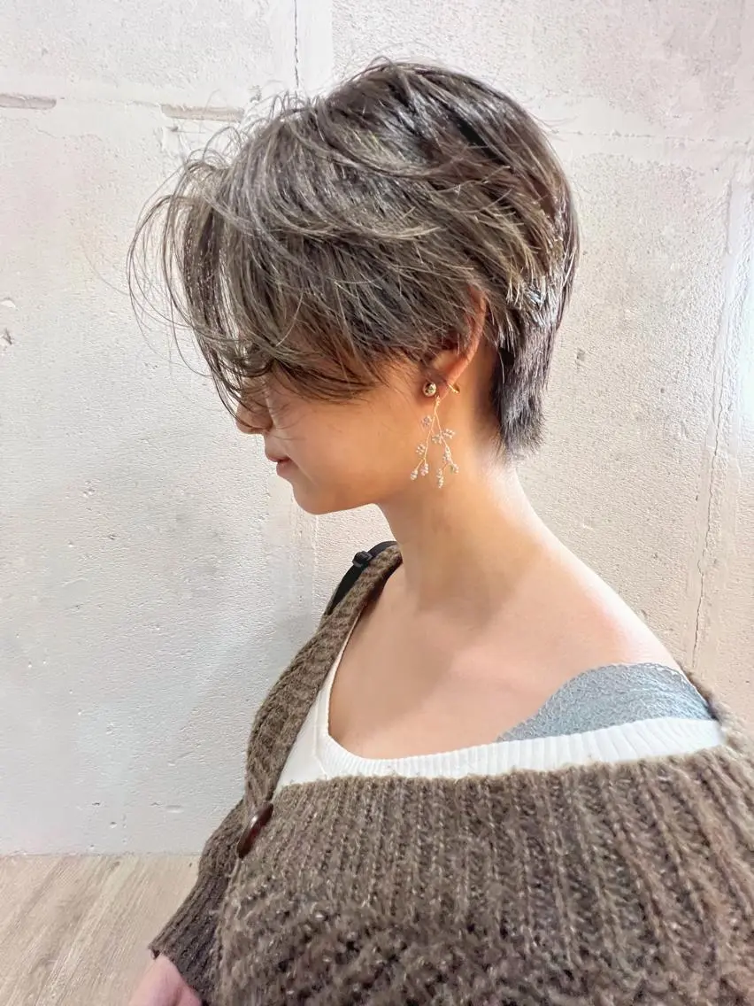 ショート カラー ヘアアレンジ WATARU🔥／ 外国人風ハイライトのヘアスタイル