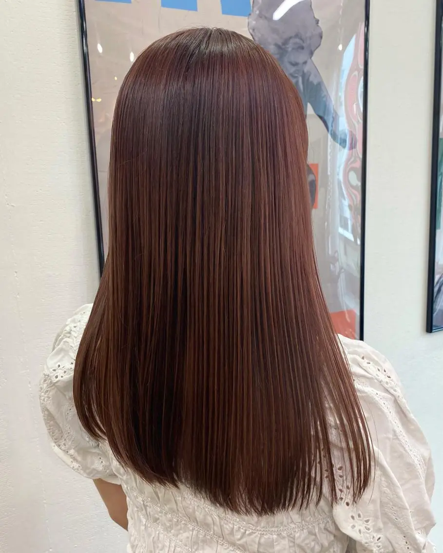 セミロング カラー ベージュカラー ピンクカラー ピンクベージュ 暖色系特化さくら /福岡天神/レイヤーのヘアスタイル