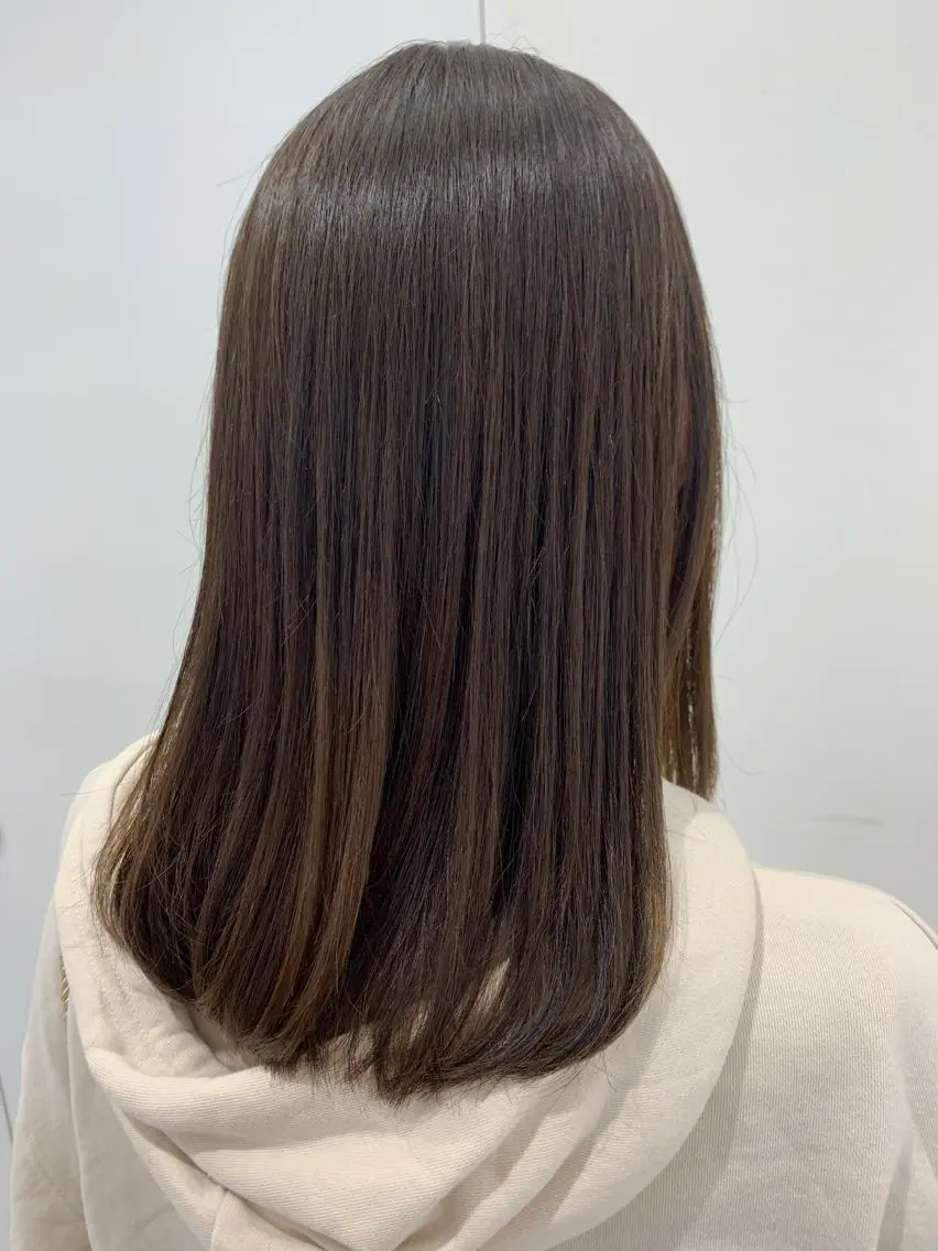 セミロング パーマ 縮毛矯正 縮毛矯正 トリートメント 透明感♡︎♡︎ 佐々木早苗のヘアスタイル