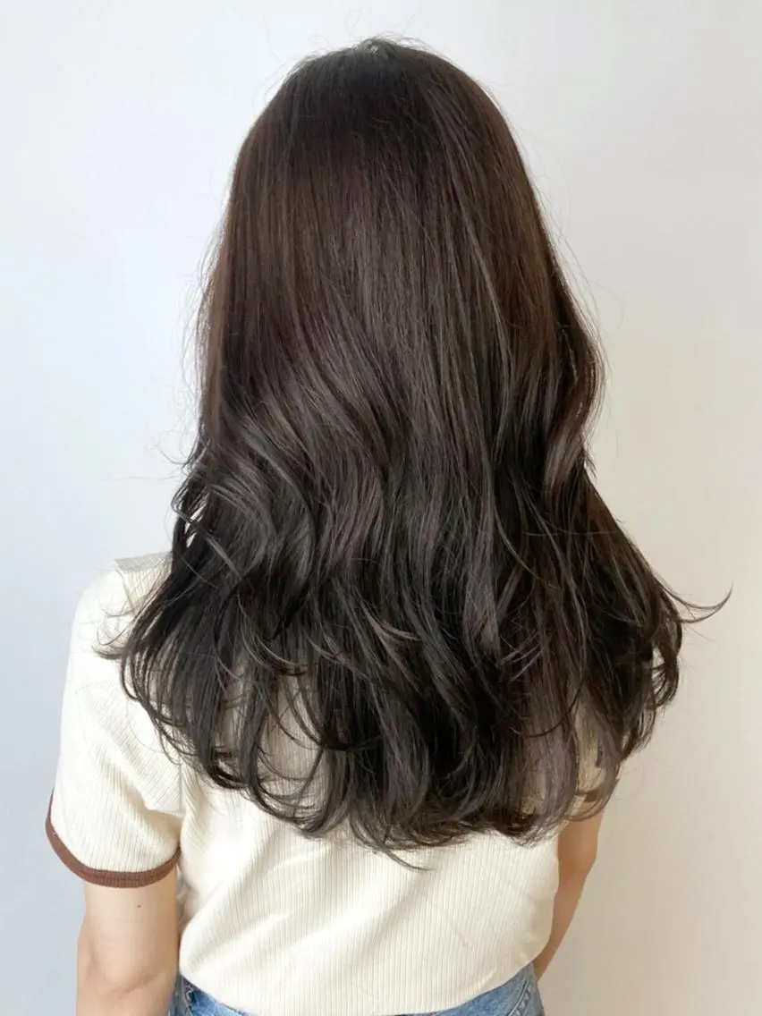 セミロング ヘアアレンジ パーマ カラー アッシュ ラベンダーカラー ラベンダーアッシュ カット ITbyALBUM 松戸のヘアスタイル