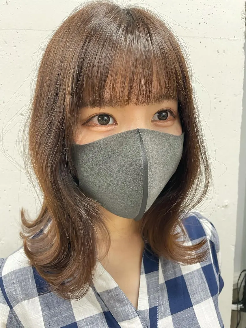 ミディアム くびれヘア 顔周りカット ナチュラル・抜け感 永井　賢三のヘアスタイル