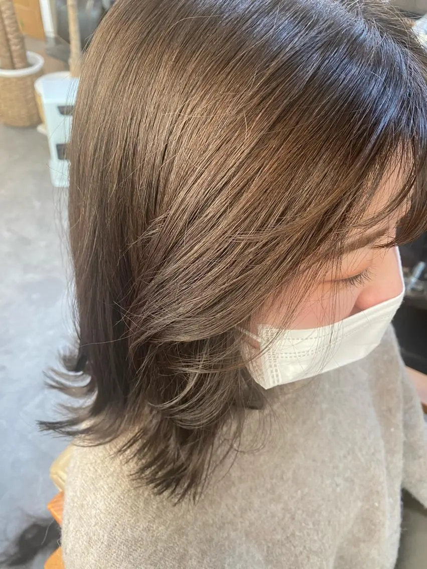 セミロング カット ヘアカラー トリートメント 永沼 真依のヘアスタイル