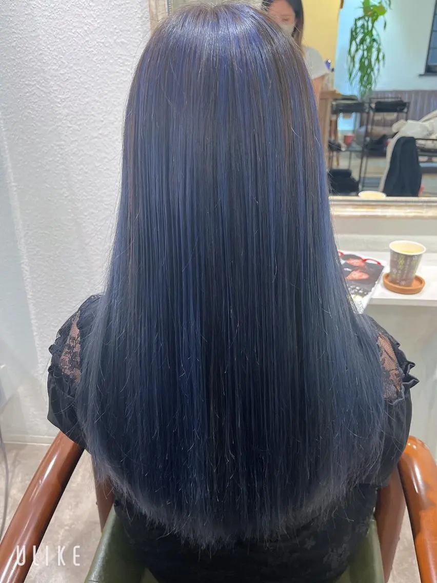 ロング カラー バレイヤージュ ブルーカラー レイヤーカット カット ヘアカラー トリートメント 吉祥寺 似合 わせcut/kanaのヘアスタイル